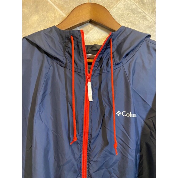 Columbia Women's Jacket Sz 1X Blue White Hooded Logo Flash Forward Windbreaker - Picture 9 of 15